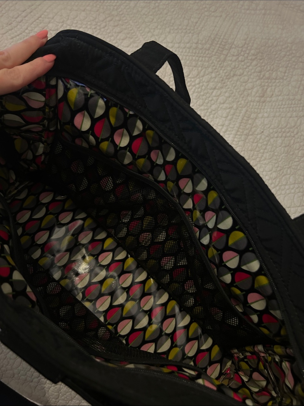 Vera Bradley Diaper Bag Black Quilted - Picture 2 of 4